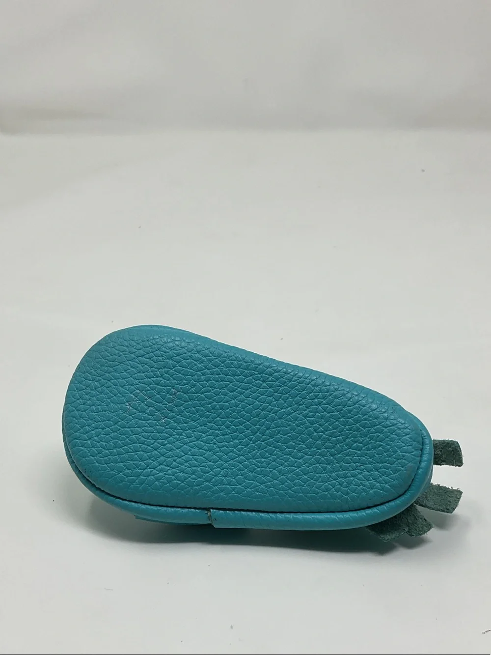 Baby Teal Soft Leather Moccasins with Bow